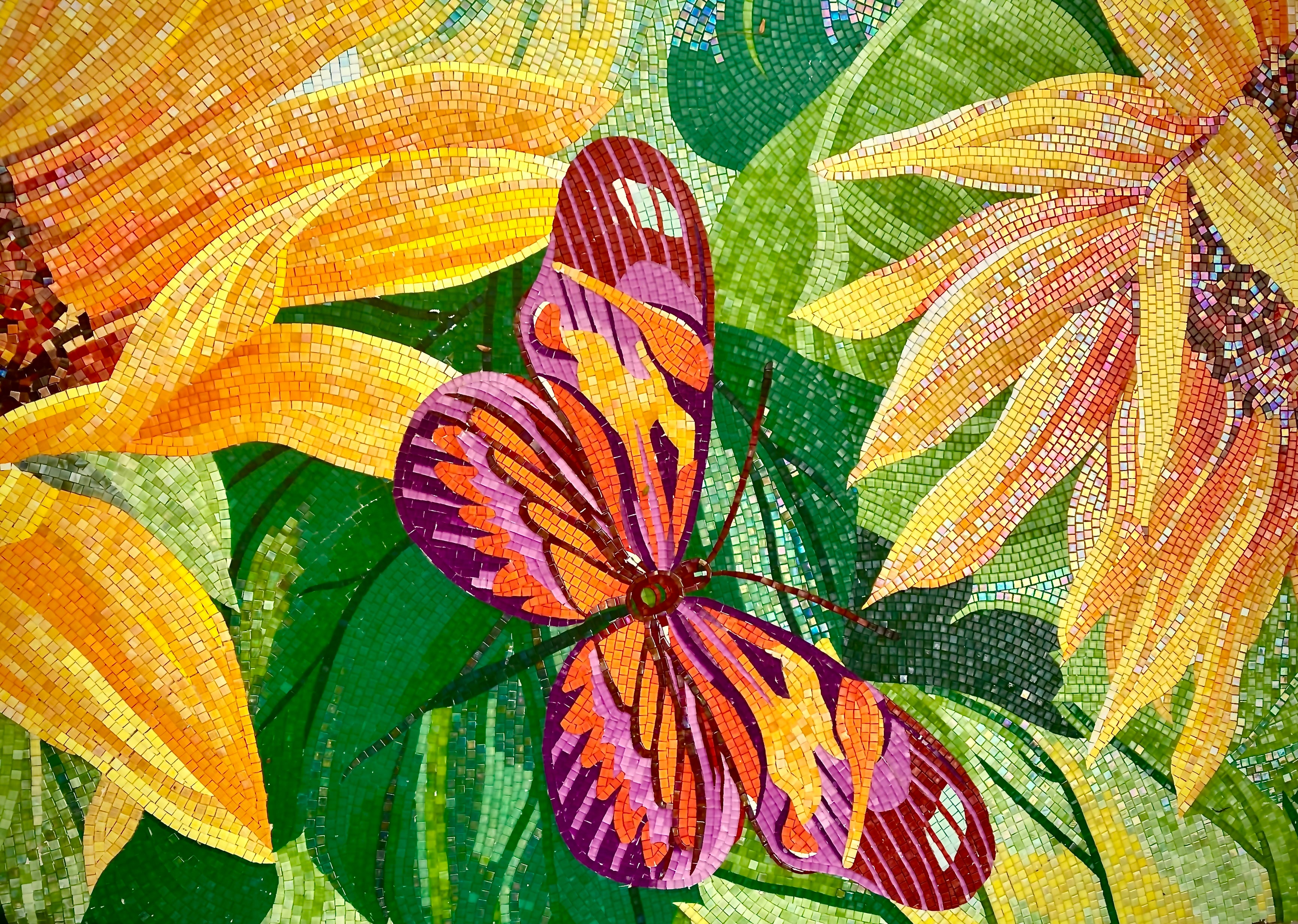 Sunflower Mosaic — Moth Detail